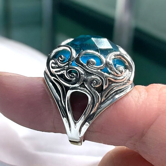 🌺Carolyn Pollack Sterling & Blue Quartz Ring - Picture 3 of 14